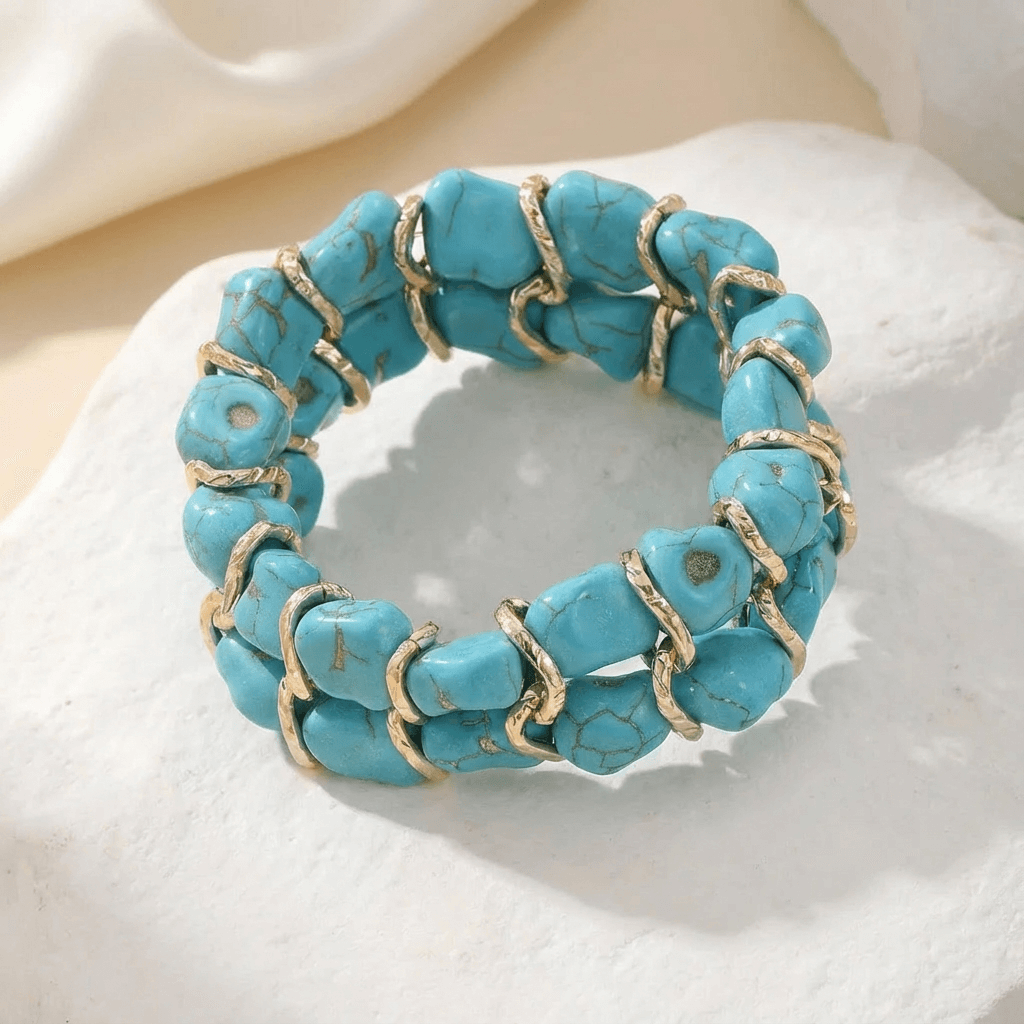 Elegante Turquoise Gouden Armband