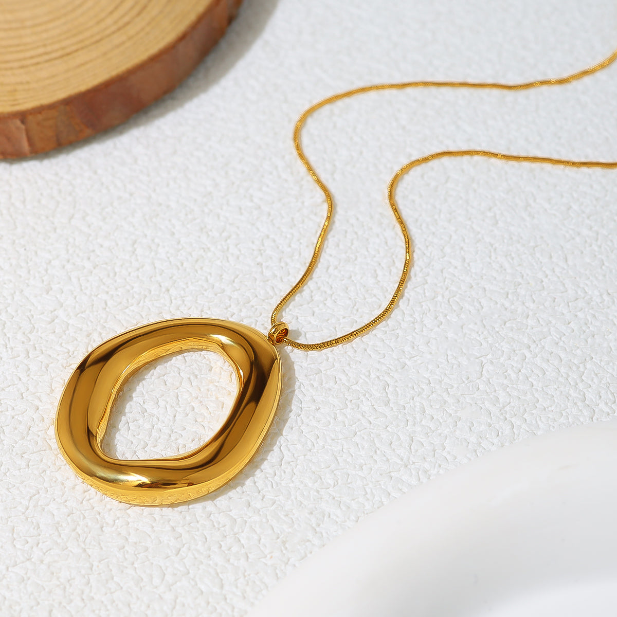Gouden Ovalen Collier van Verguld Goud