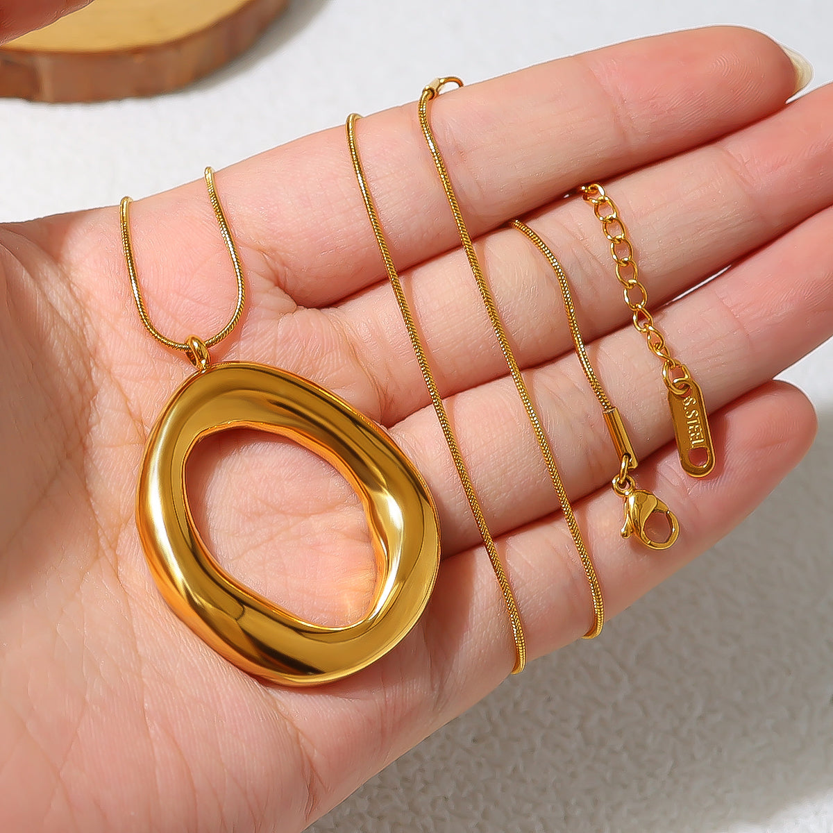 Gouden Ovalen Collier van Verguld Goud