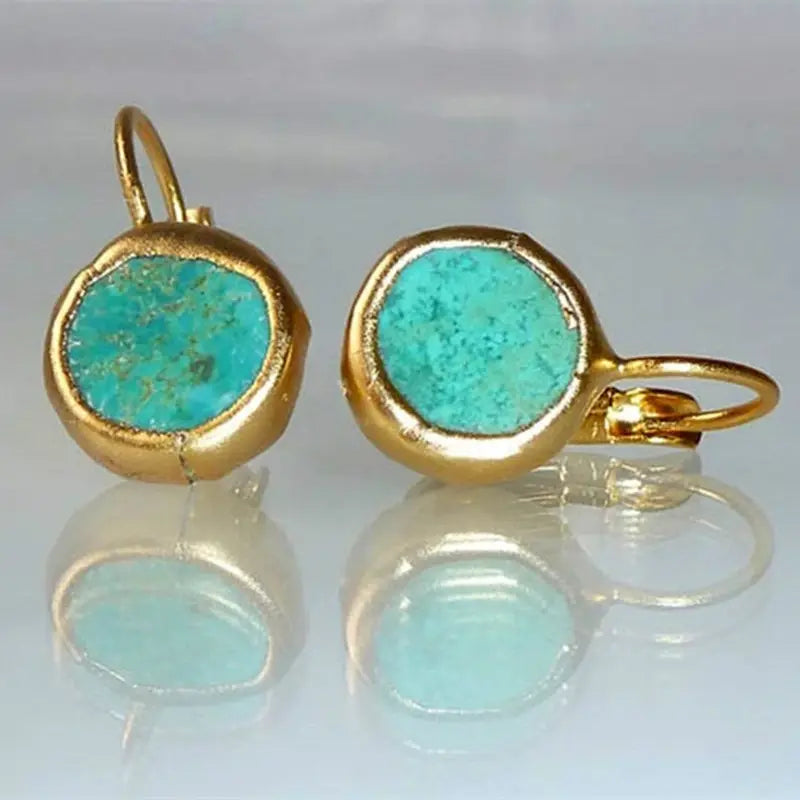Verleidelijk Turquoise Gouden Oorbellen