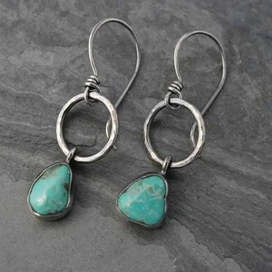 Subtiele Turquoise Steen Oorbellen