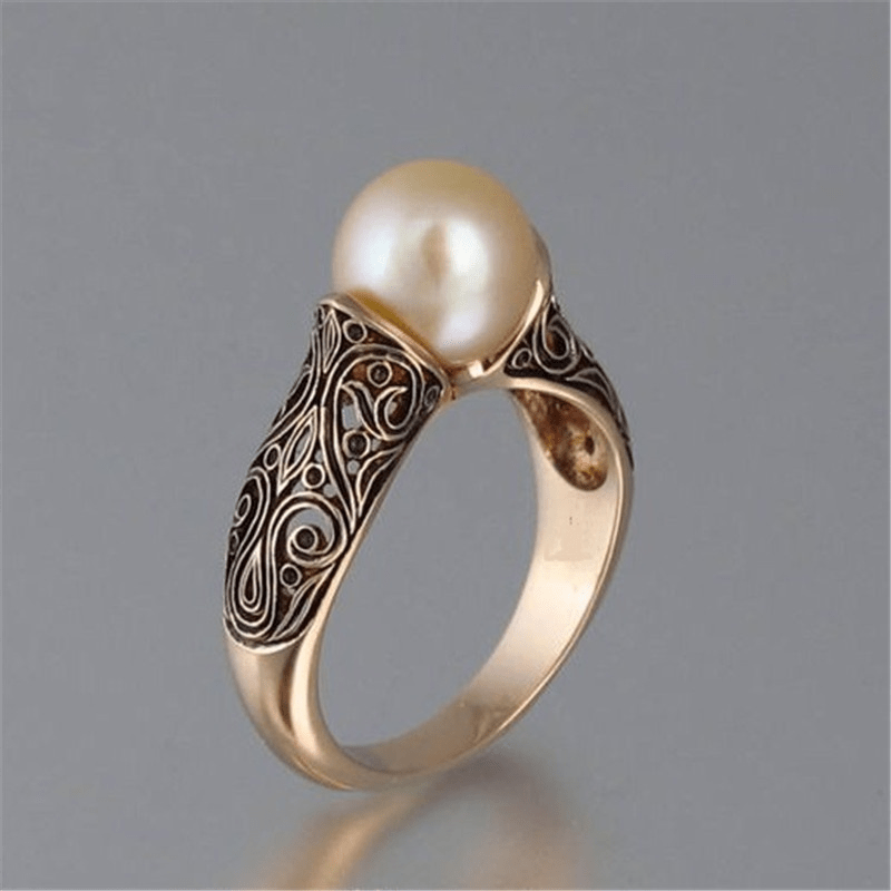 Tijdloze Vintage Parelen Gouden Ring