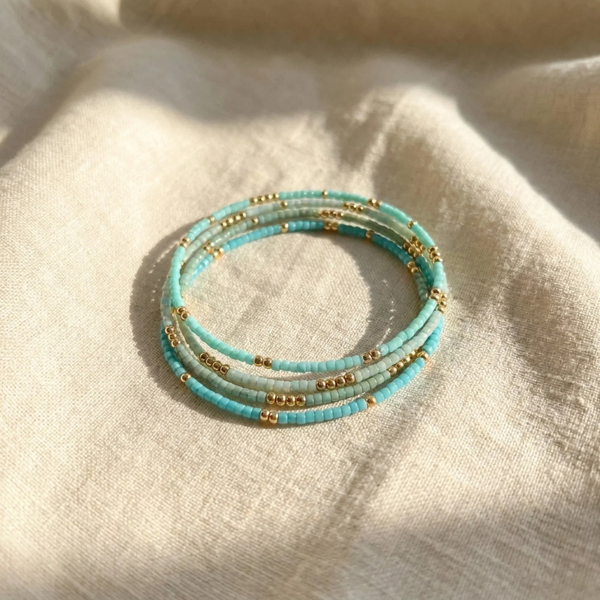 Subtiele Turquoise Kralenarmband Set