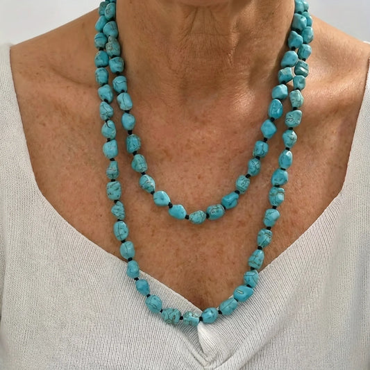 Vintage Dubbele Turquoise Ketting