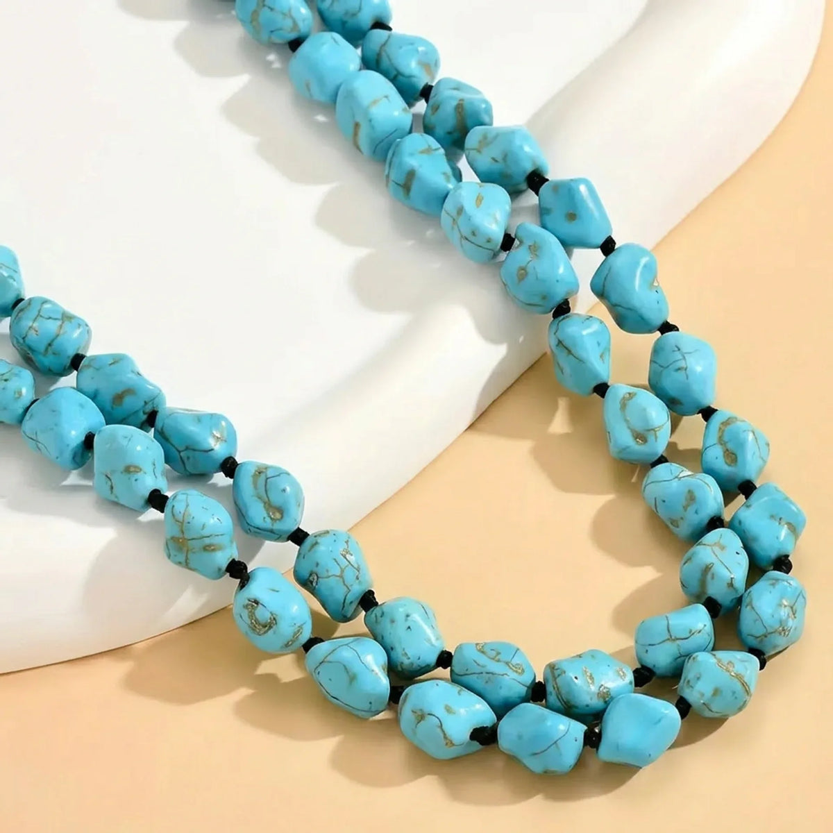 Vintage Dubbele Turquoise Ketting
