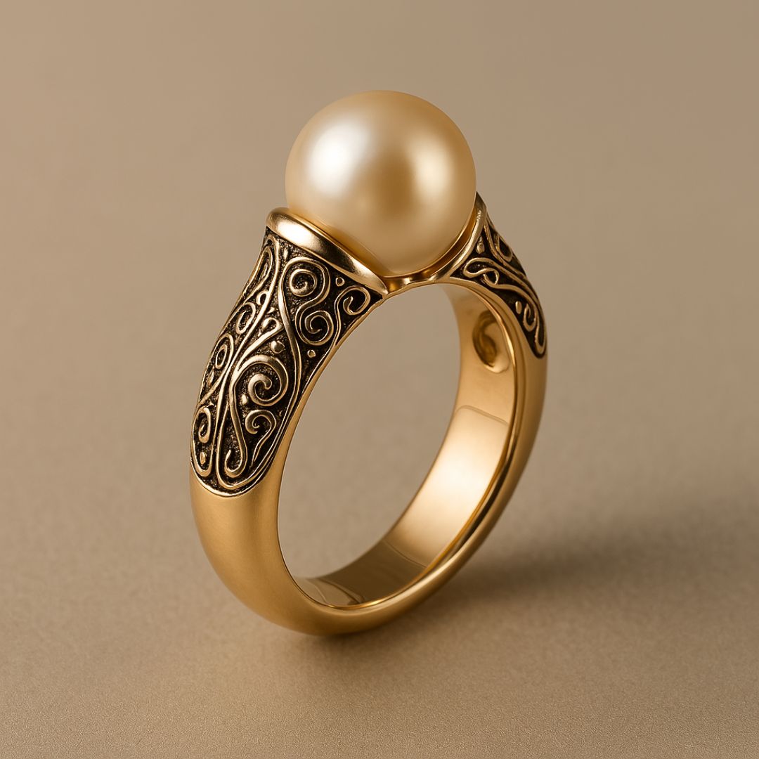 Tijdloze Vintage Parelen Gouden Ring