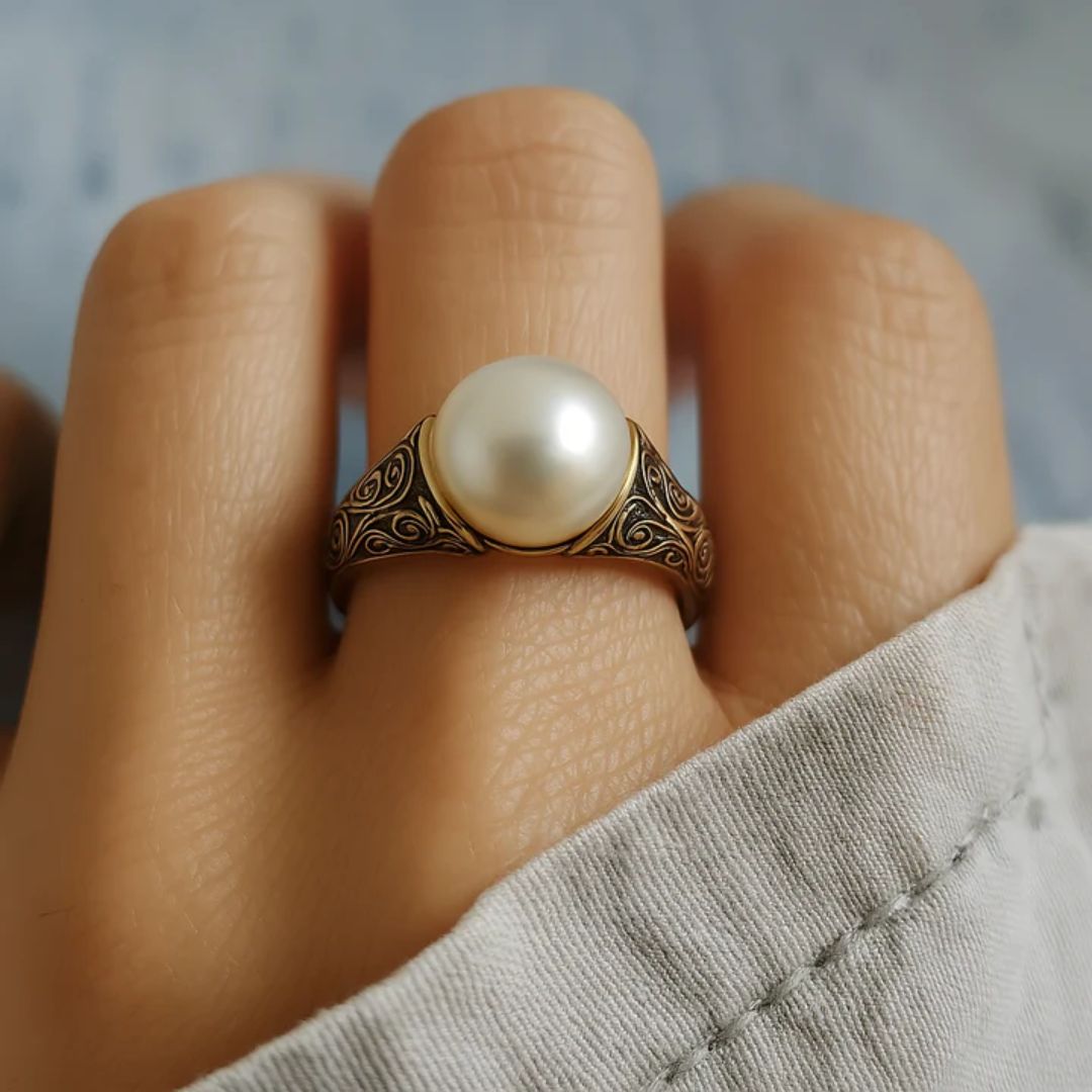 Tijdloze Vintage Parelen Gouden Ring