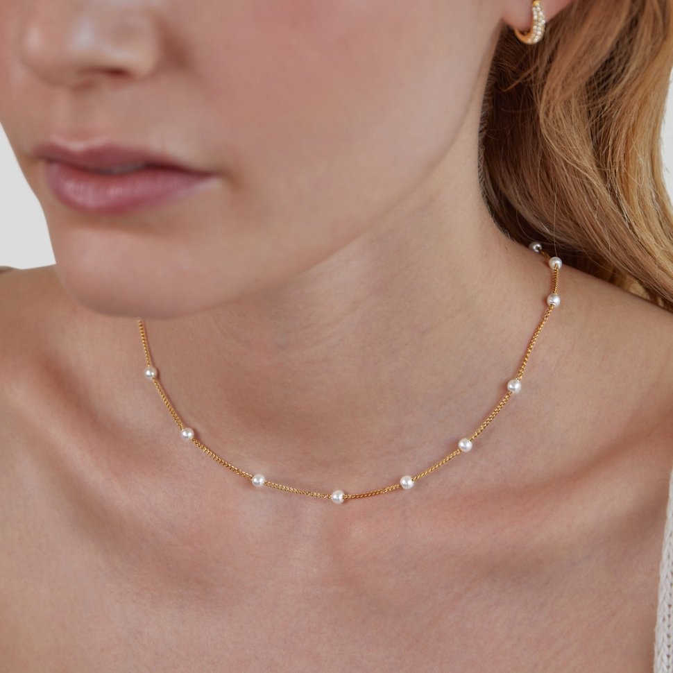 Tijdloze Parel Gouden Ketting