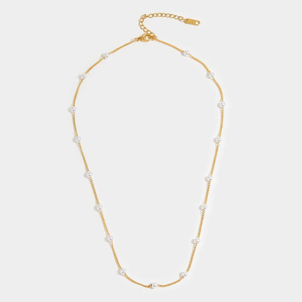Tijdloze Parel Gouden Ketting