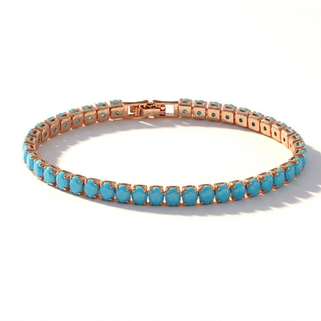 Elegante Gouden Turquoise Kettingarmband