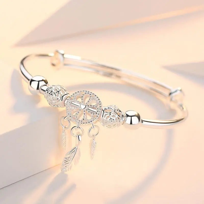 Zilveren armband met dromenvanger hanger