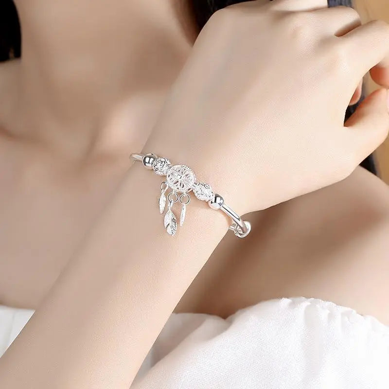 Zilveren armband met dromenvanger hanger