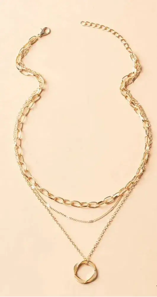 Klassieke gouden laagjesketting met hanger